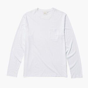 Richer Poorer Pima Long Sleeve Pocket Tee, White, sz M